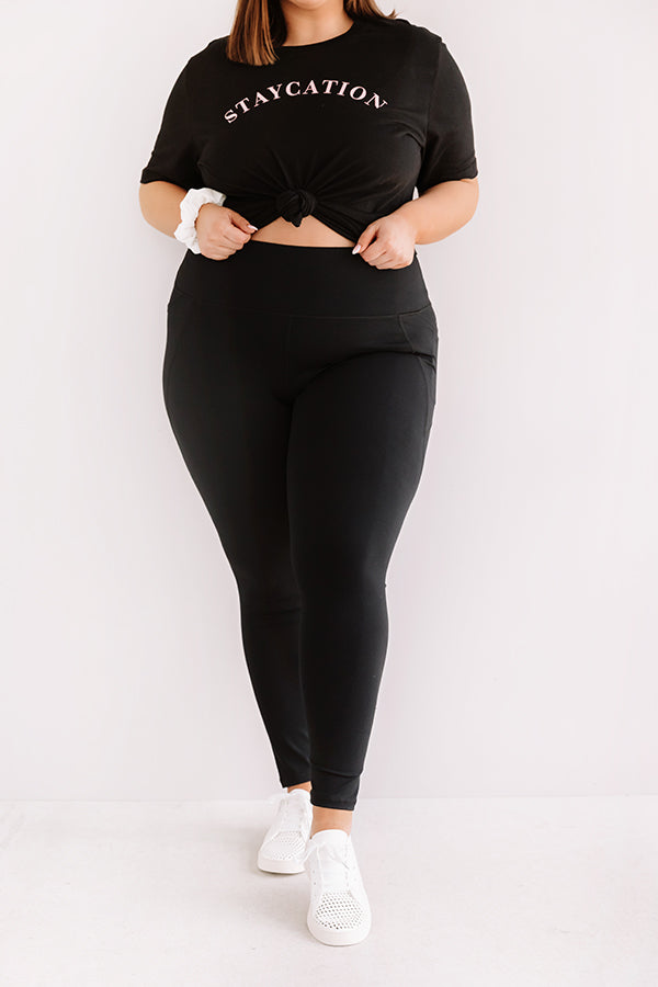 Ultimate Power Hour High Waist Active Leggings - Black Curves