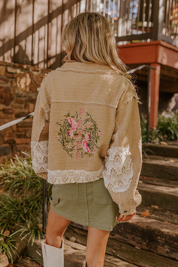 Premium Boho Embroidered Jacket - Ultimate Khaki Style