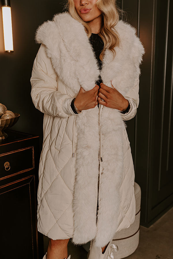 Premium Aspen Mornings Puffer Coat - Ultimate Winter Style in Ivory