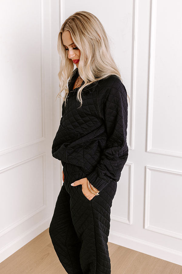 Ultimate Paris Mornings Quilted Sweater - Premium Black Edition