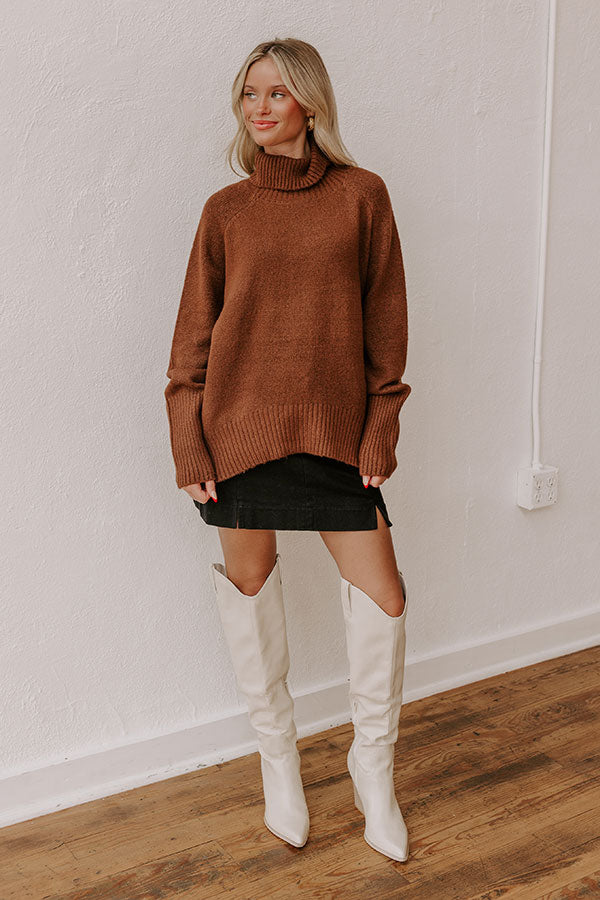 Premium Fireside Cozy Knit Sweater in Chocolate - Ultimate Fall Essential