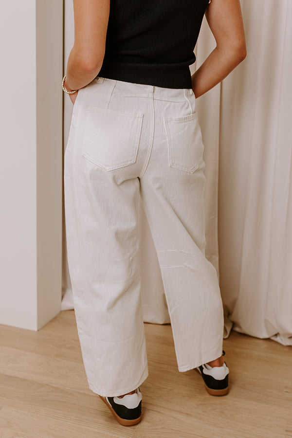 Ultimate Cristy High Waist Wide Leg Jean in Ivory - Premium Denim for Effortless Style
