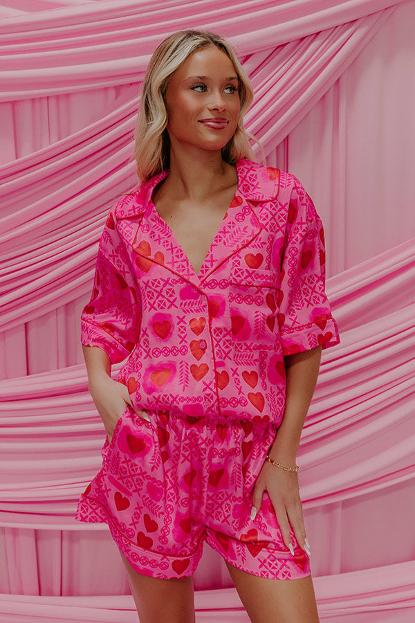 Ultimate Cupid's Dream High Waist Satin Pajama Shorts