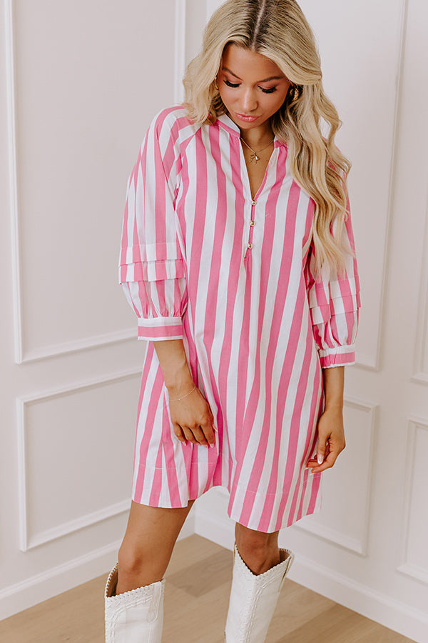 Ultimate Chic Sippin' Rose Stripe Mini Dress