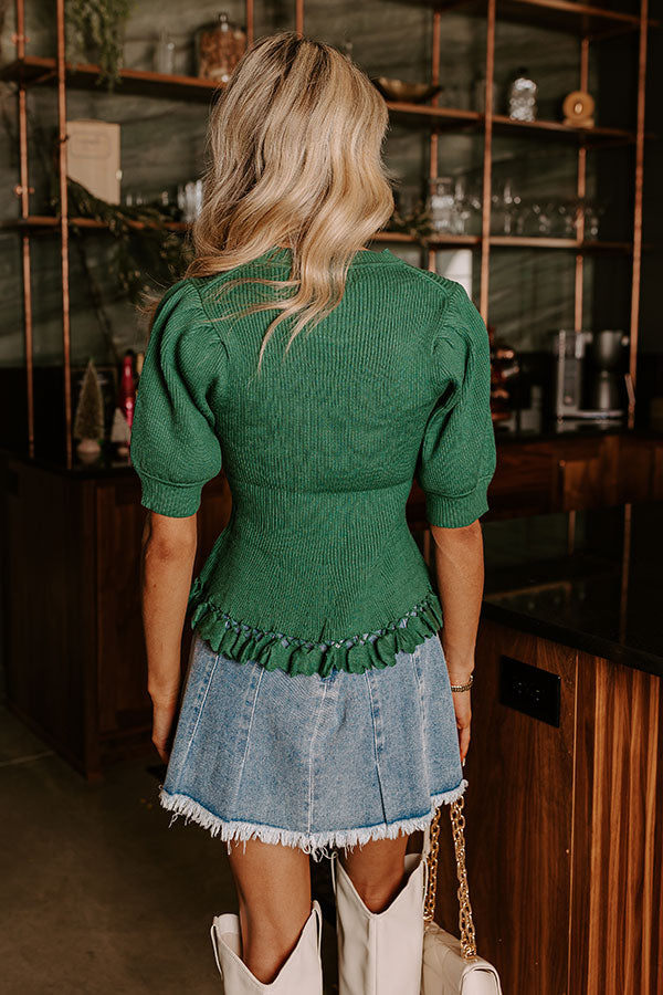 Ultimate City Chic Sweater Top - Hunter Green