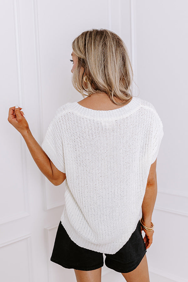 Premium Sunny Smiles Knit Top - Ivory