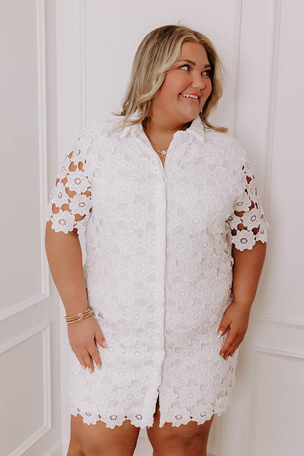 Premium Sunshine Sunday Crochet Mini Dress - Timeless White Elegance