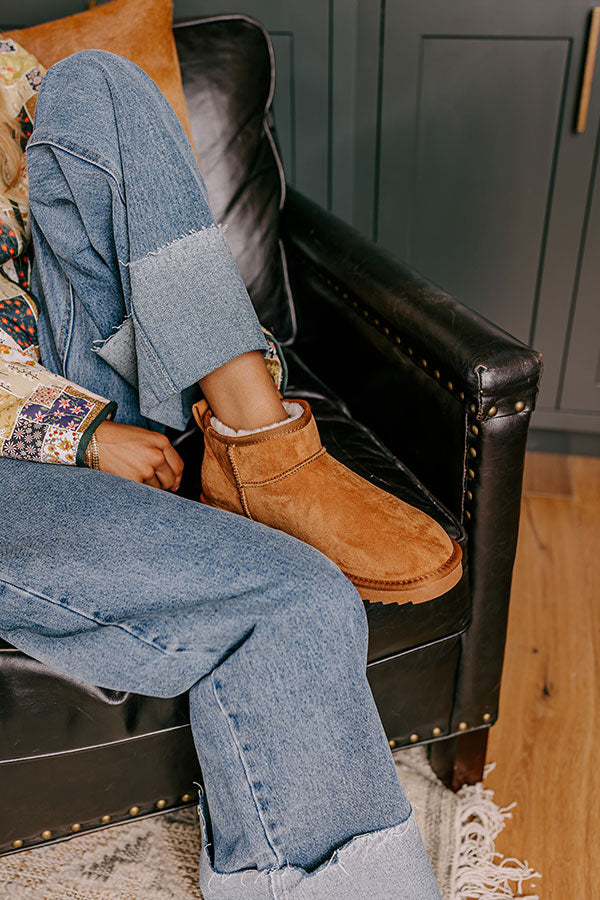 Premium Alpine-Inspired Faux Suede Booties in Camel