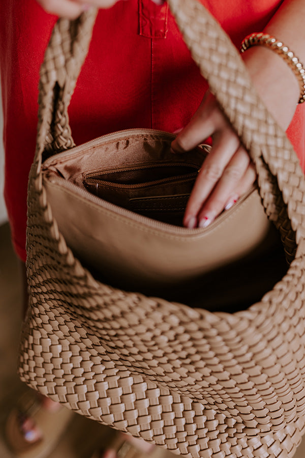 Premium Johanna Vegan Leather Tote Bag - Iced Latte