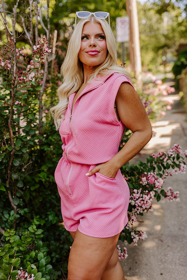 Premium Coffee Run Cutie Romper - Pink Curves | Ultimate Style Upgrade