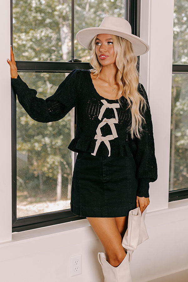 Ultimate Flirty Feeling Knit Sweater - Black