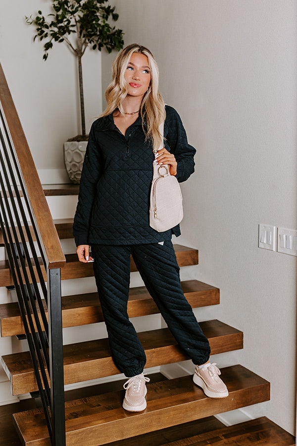 Ultimate Paris Mornings Quilted Sweater - Premium Black Edition