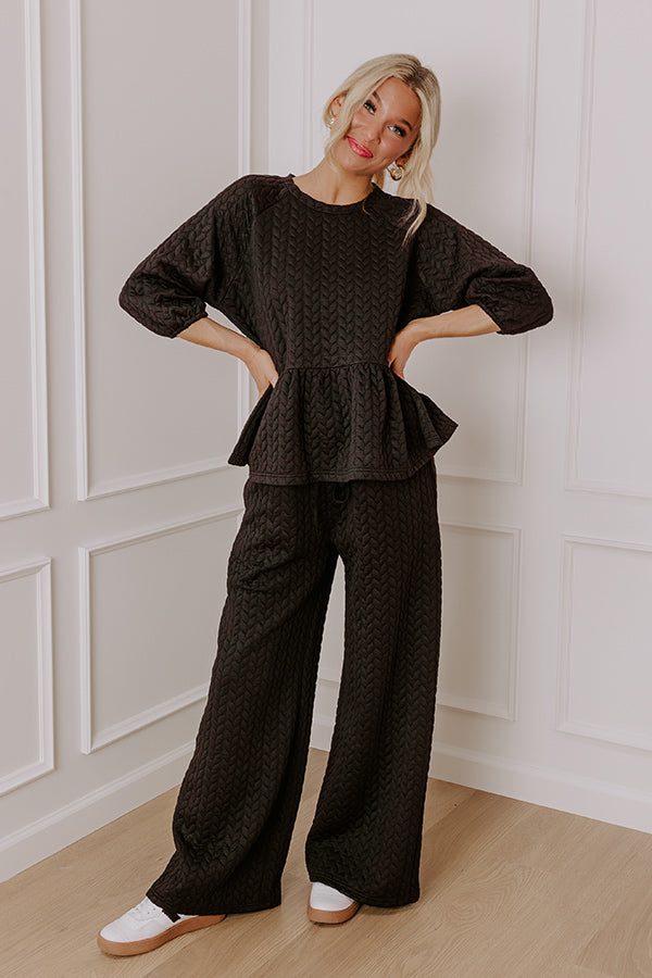 Ultimate Chic A La Mode Knit Peplum Top - Stylish Black Edition