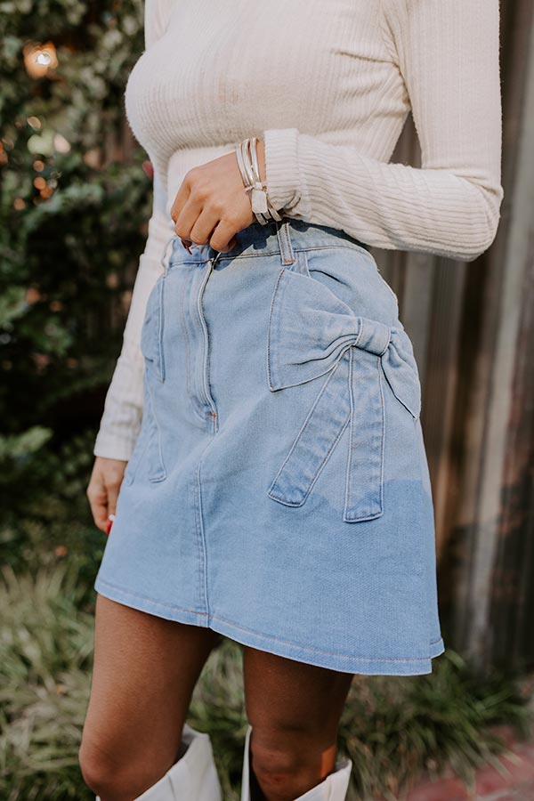 The Ultimate Kaeli High Waist Denim Skirt - Light Wash Charm