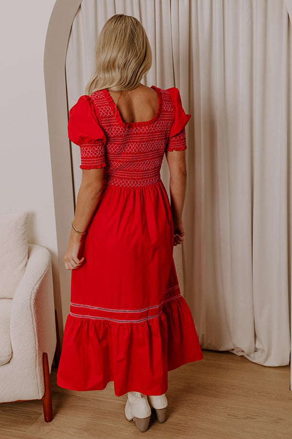 Premium Margarita Mood Smocked Midi Dress