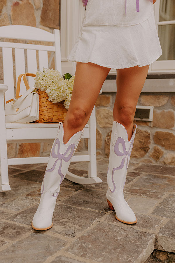 Premium Lavender Faux Leather Cowboy Boots - Ultimate Style & Comfort