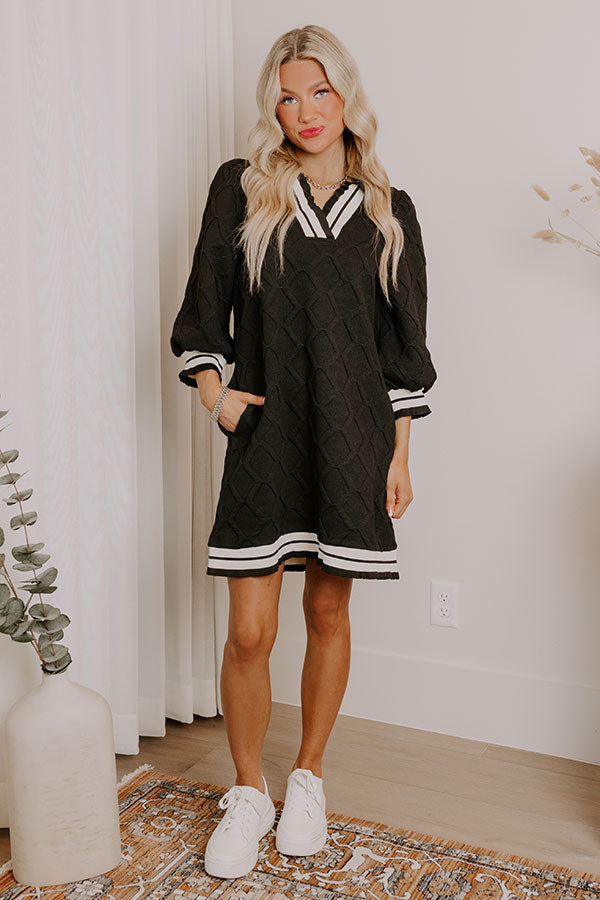 Ultimate Charming Glance Knit Mini Dress - Black
