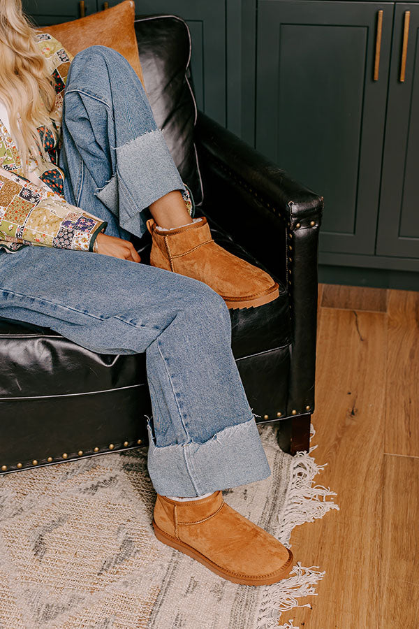 Premium Alpine-Inspired Faux Suede Booties in Camel