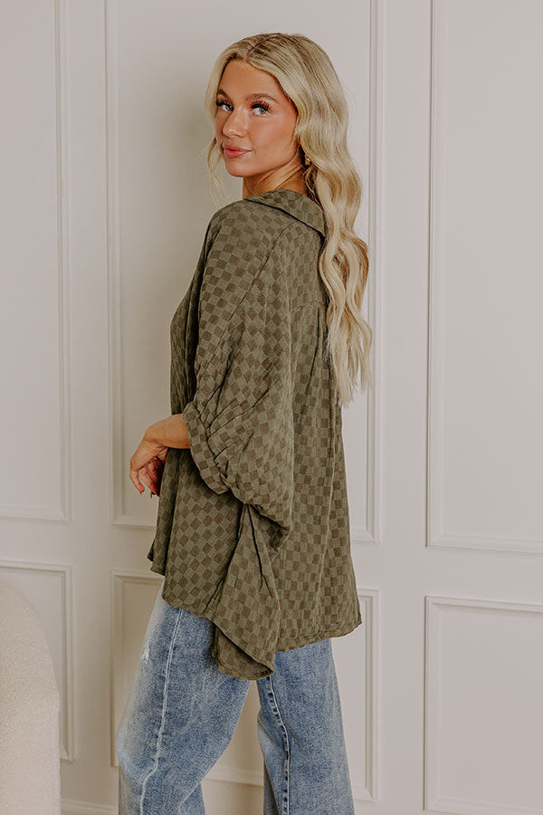 Premium Oversized Button-Up Shirt in Olive - Ultimate Style Upgrade