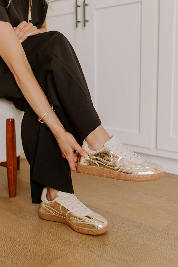 Premium Gold Metallic Sneakers - Ultimate Style Upgrade