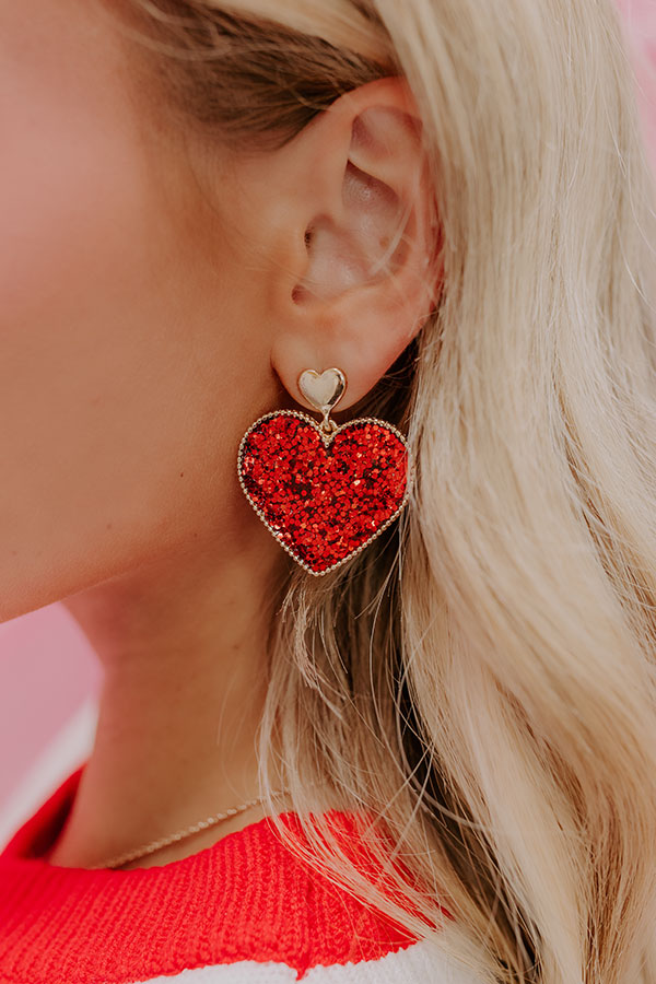 Premium Endless Love Red Heart Earrings