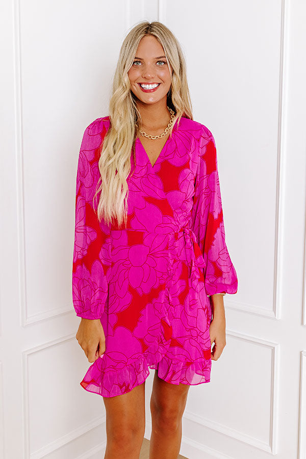 Premium Floral Wrap Dress for Dinner and a Movie