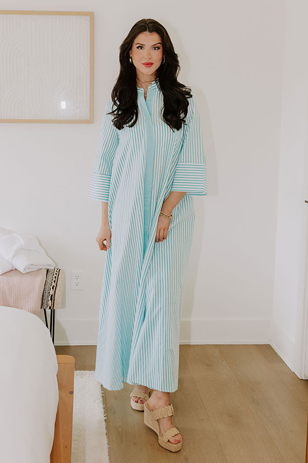 Premium Coastal Charm Stripe Maxi Dress