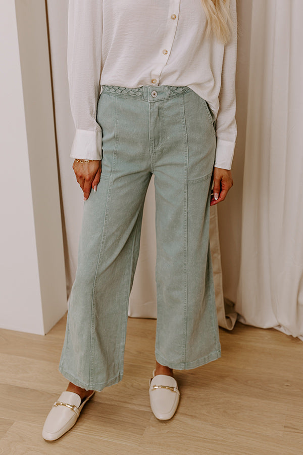 Premium Sage High Waist Wide Leg Jeans - Ultimate Comfort & Style
