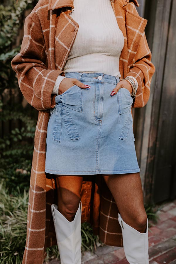 The Ultimate Kaeli High Waist Denim Skirt - Light Wash Charm