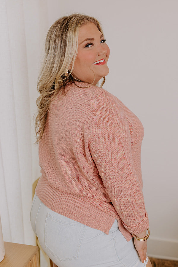 Premium Morning Dew Knit Sweater - Blooming Dahlia Curves