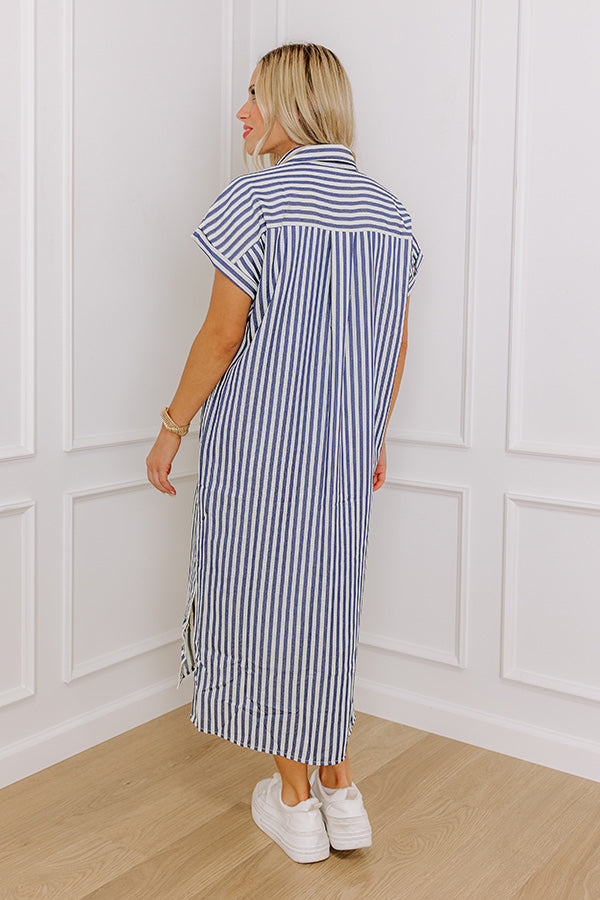 Ultimate Coastal Charm Stripe Midi Dress