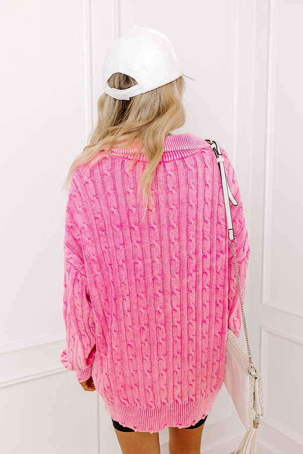 Premium Pink Cable Knit Sweater - Ultimate St. Cloud Style
