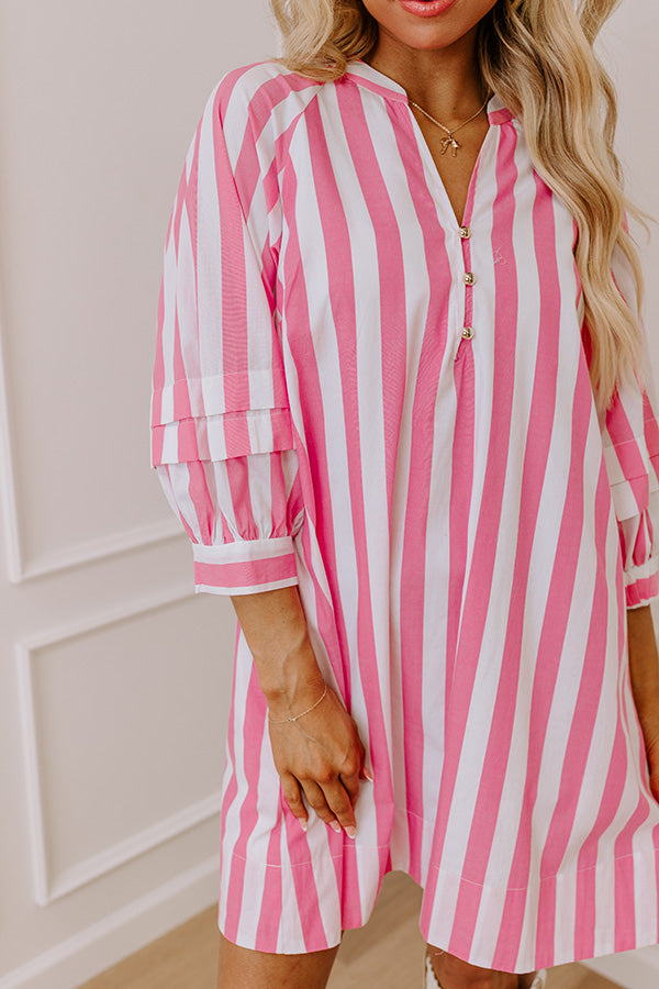 Ultimate Chic Sippin' Rose Stripe Mini Dress