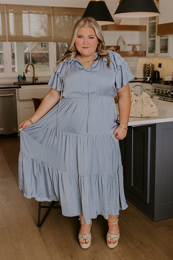 Ultimate Dreamy Ruffle Midi Dress for Curves - Dance The Night Away