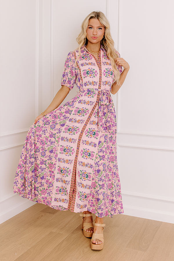 Premium Mediterranean Cruise Floral Maxi Dress – Ultimate Elegance