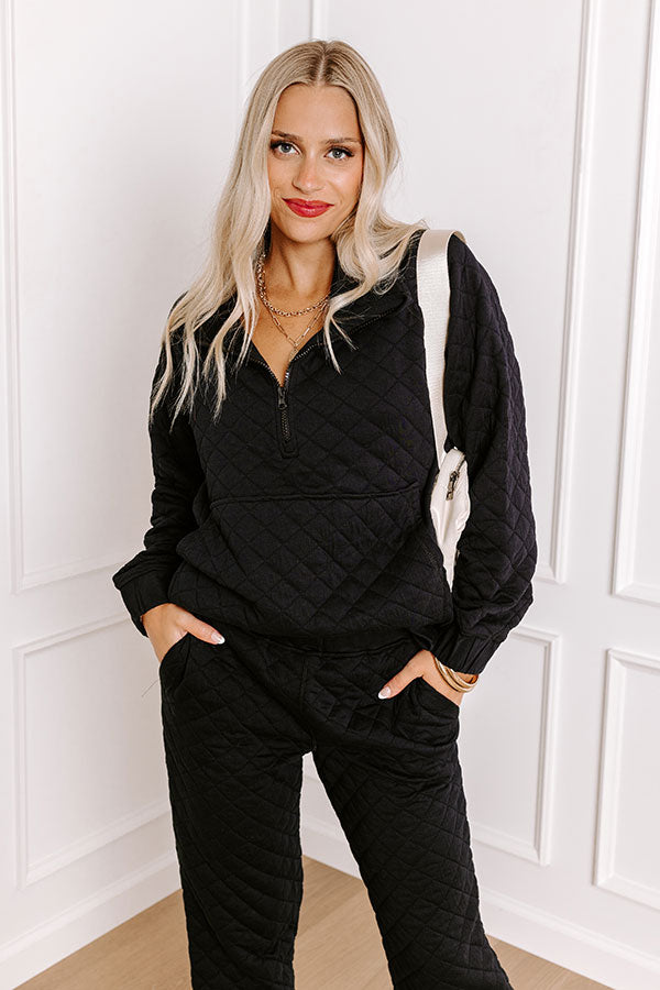 Ultimate Paris Mornings Quilted Sweater - Premium Black Edition