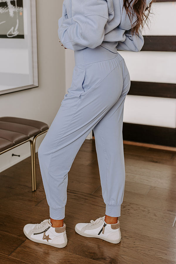 Premium Sky Blue High Waist Butter Soft Joggers - Ultimate Comfort