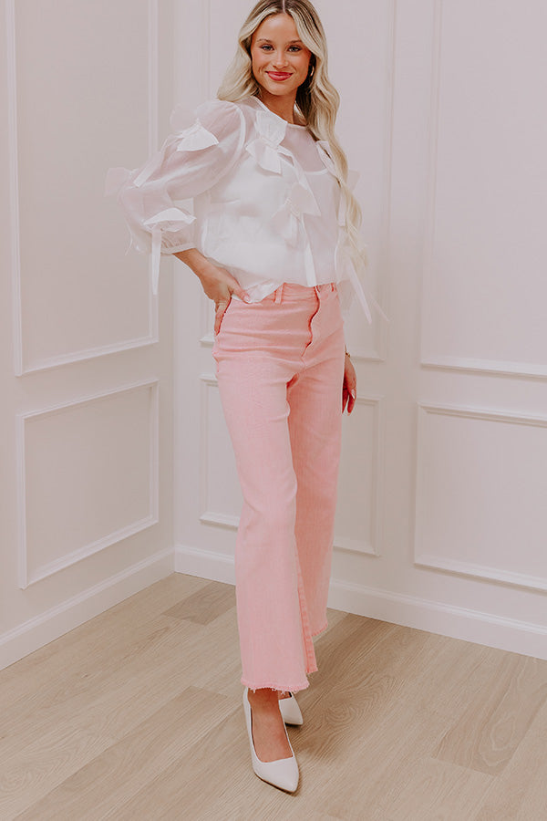 Premium Chloe Midrise Wide Leg Jeans - Pink Chic Style