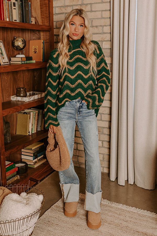 Premium Hot Cider Pointelle Knit Sweater - Cozy Seasonal Style