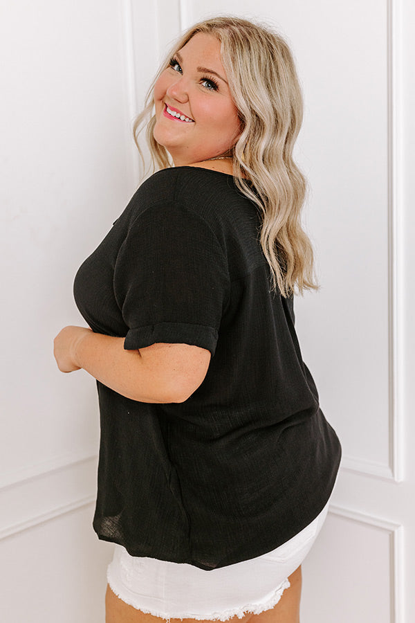 Premium Coastal Breeze Shift Top - Black Curves | Ultimate Comfort & Style