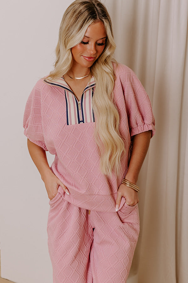 Premium Diamond Knit Top - Luxe Pink Edition
