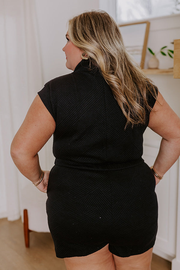 Premium Black Curves Coffee Run Cutie Romper - Ultimate Style Upgrade