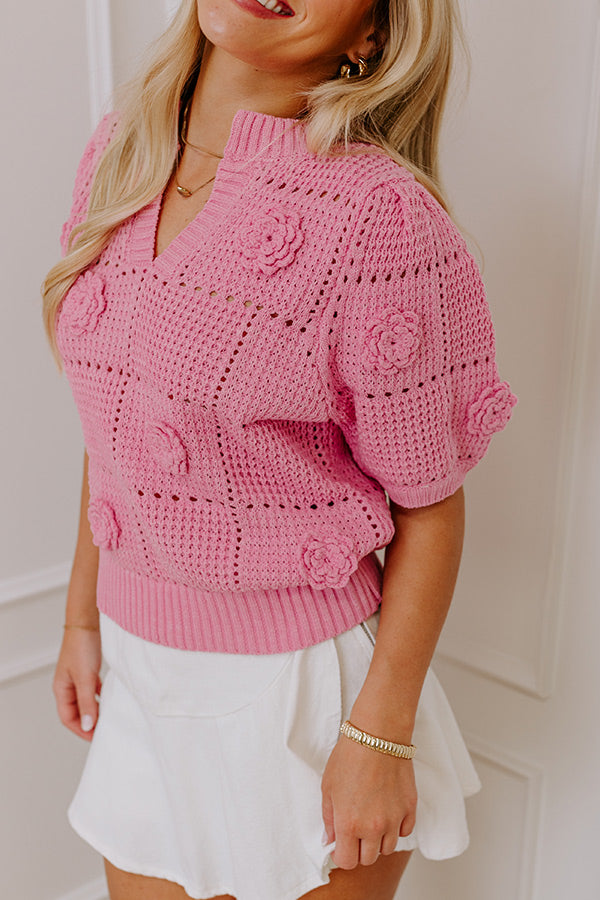 Ultimate Smiles & Sunshine Knit Top - Pink