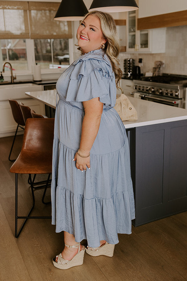 Ultimate Dreamy Ruffle Midi Dress for Curves - Dance The Night Away