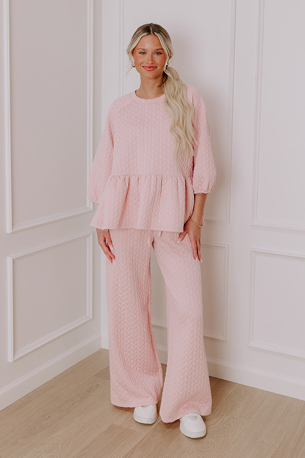Ultimate Chic A La Mode Knit Peplum Top in Pink