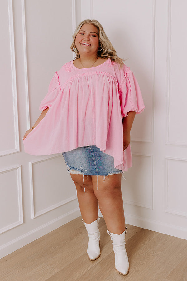 Premium Serenity Song Babydoll Top - Pink Curves Collection