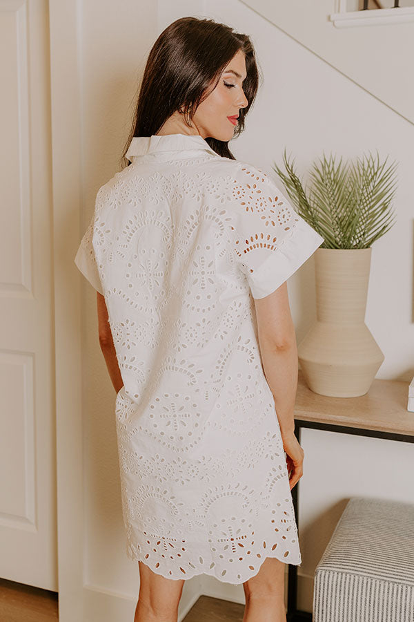 Ultimate Charm White Eyelet Mini Dress