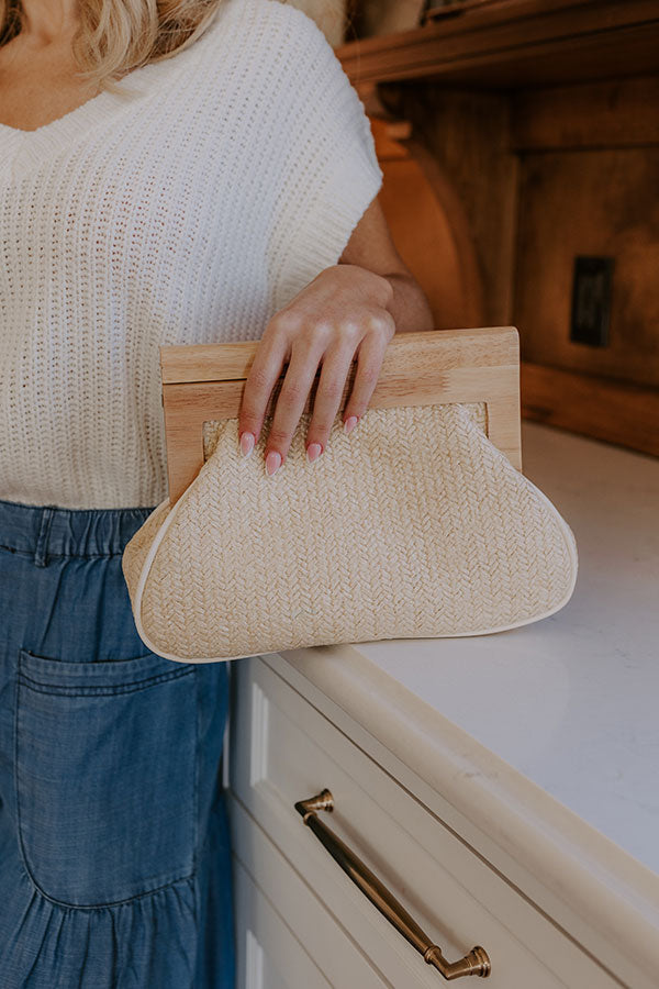 Ultimate Island Escape Raffia Clutch