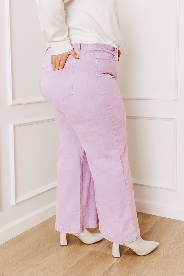 Premium Lavender Curves High Waist Straight Leg Jeans