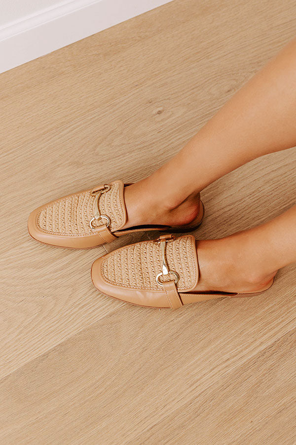 Premium Hannah Faux Leather Mule Loafer - Tan